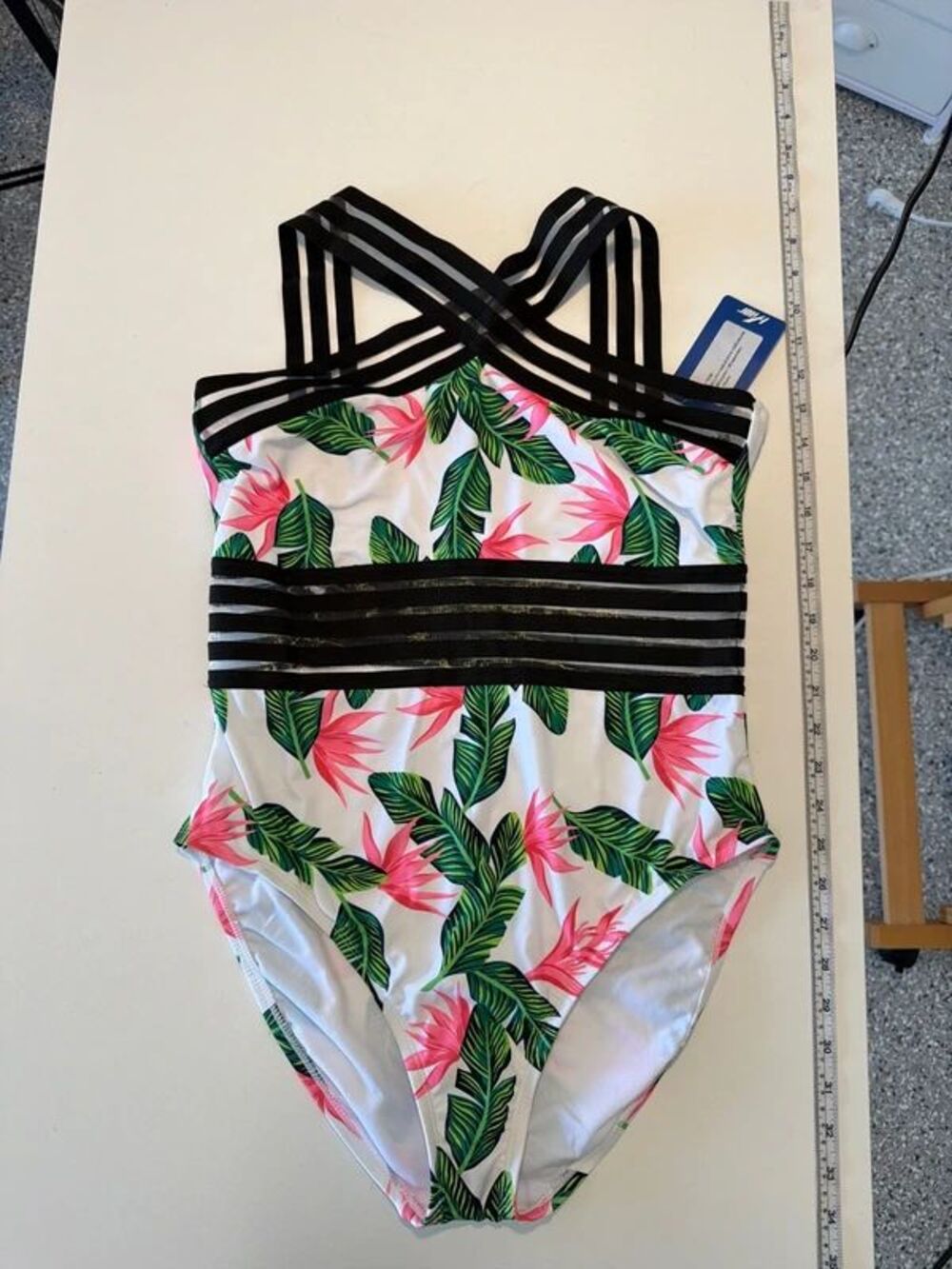 Hilor Tropical Print One-Piece Swimsuit US Large
